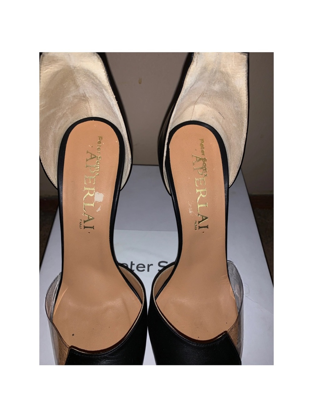 Peter Som Black Pointed-Toe Heels with PVC Accent - Picture 4 of 8